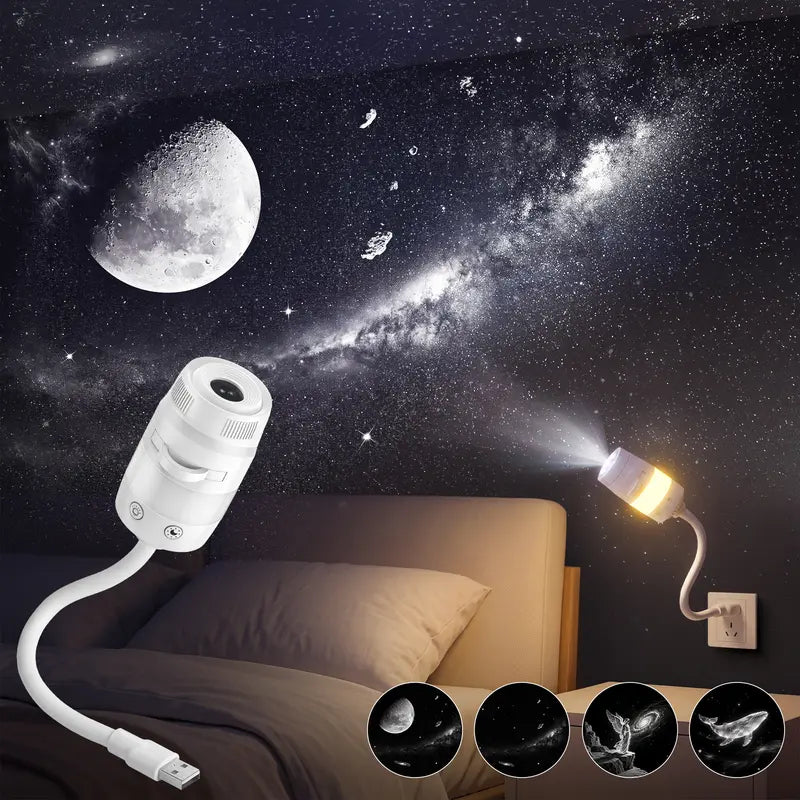 Afootry Adjustable Brightness Star Projector Night Light with 360° Rotating Projection for Room Decor - Ideal Gift for Birthdays, Holidays, and Parties