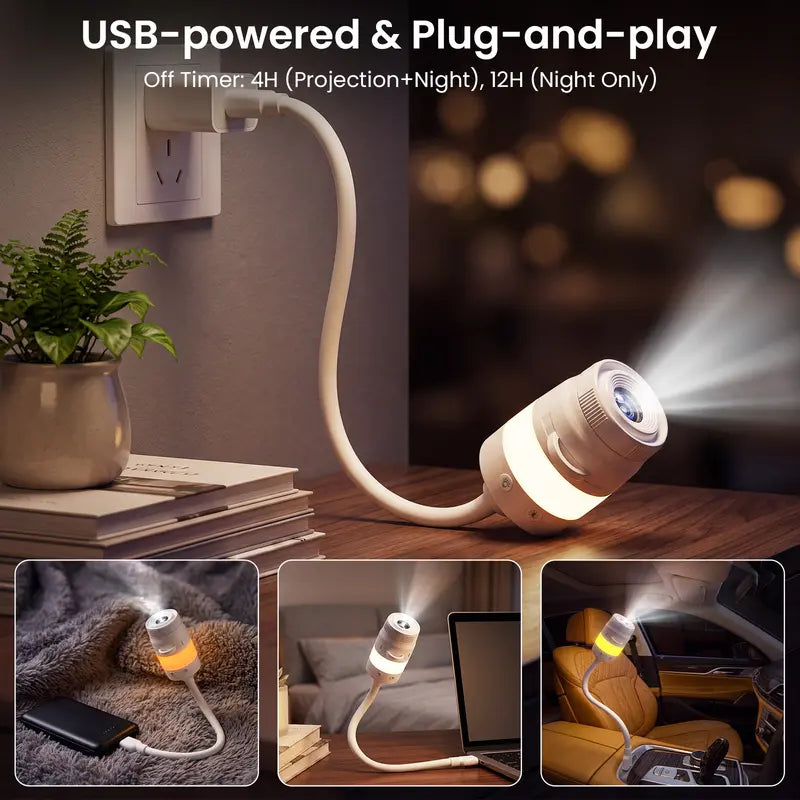 Afootry Adjustable Brightness Star Projector Night Light with 360° Rotating Projection for Room Decor - Ideal Gift for Birthdays, Holidays, and Parties