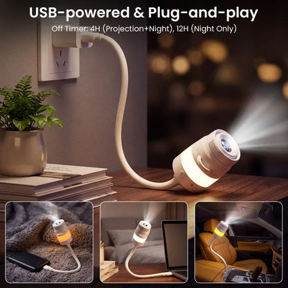 Afootry Adjustable Brightness Star Projector Night Light with 360° Rotating Projection for Room Decor - Ideal Gift for Birthdays, Holidays, and Parties