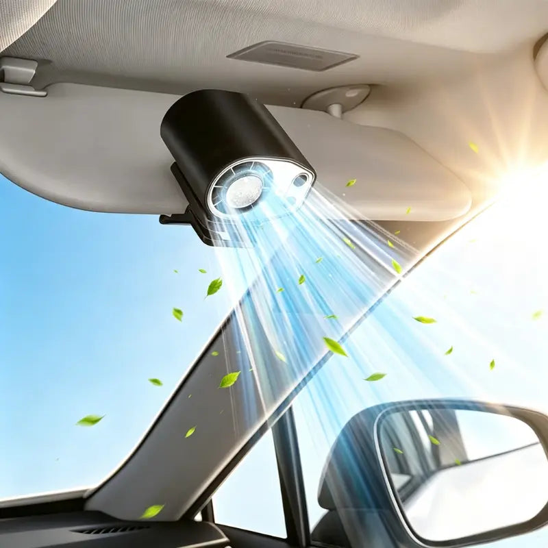 Portable USB Rechargeable Semiconductor Cooling Clip-On Fan with 3000mAh Battery, 360° Rotation, 100 Speed Settings, LED Display - Universal Accessory for Vehicles and Electronics