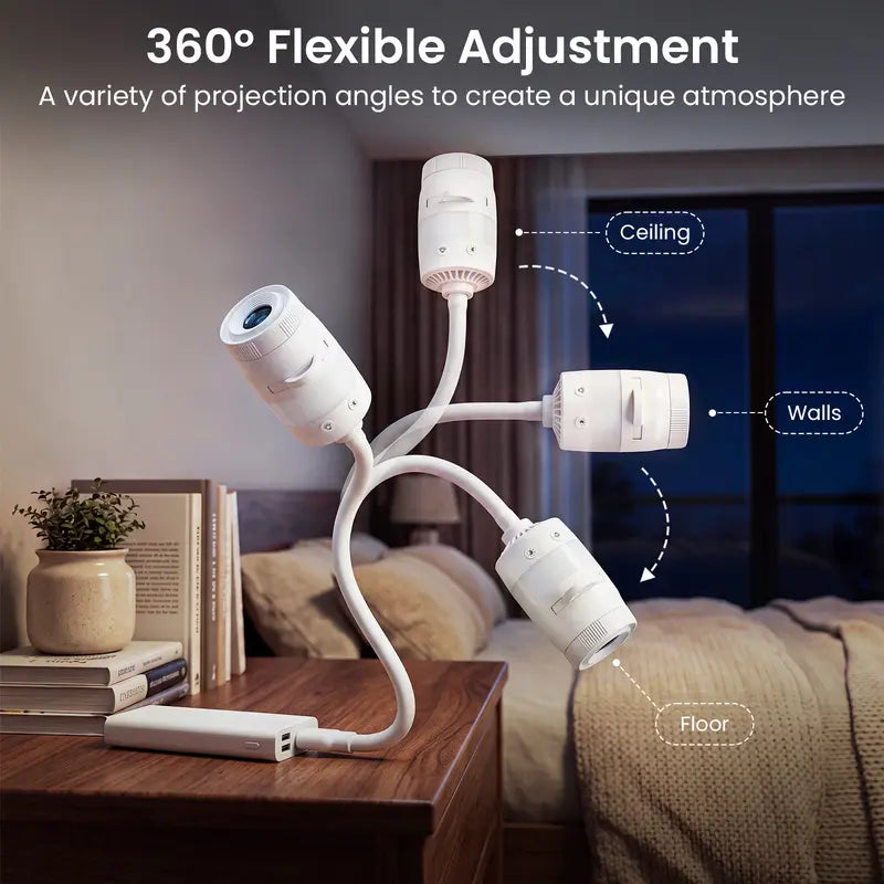 Afootry Adjustable Brightness Star Projector Night Light with 360° Rotating Projection for Room Decor - Ideal Gift for Birthdays, Holidays, and Parties
