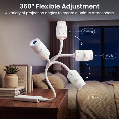 Afootry Adjustable Brightness Star Projector Night Light with 360° Rotating Projection for Room Decor - Ideal Gift for Birthdays, Holidays, and Parties