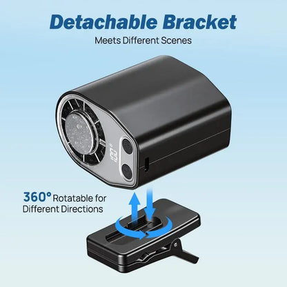 Portable USB Rechargeable Semiconductor Cooling Clip-On Fan with 3000mAh Battery, 360° Rotation, 100 Speed Settings, LED Display - Universal Accessory for Vehicles and Electronics