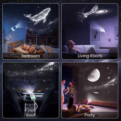 Afootry Adjustable Brightness Star Projector Night Light with 360° Rotating Projection for Room Decor - Ideal Gift for Birthdays, Holidays, and Parties