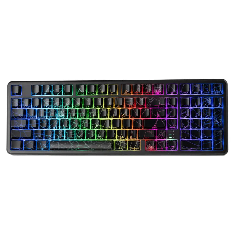 XVX M98 Lumina Full-Size Layout Gaming Keyboard with Number Pad, Tri-Mode Keys (Bt5.0-2.4Ghz-Usb-C), Pre-Lubed Hot Swappable Switches, Gasket Structure, 8000Mah Batteries, RGB Backlit, Creamy Design for Pcs/Macs, Office & Gaming Use