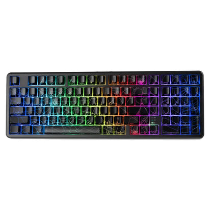 XVX M98 Lumina Full-Size Layout Gaming Keyboard with Number Pad, Tri-Mode Keys (Bt5.0-2.4Ghz-Usb-C), Pre-Lubed Hot Swappable Switches, Gasket Structure, 8000Mah Batteries, RGB Backlit, Creamy Design for Pcs/Macs, Office & Gaming Use